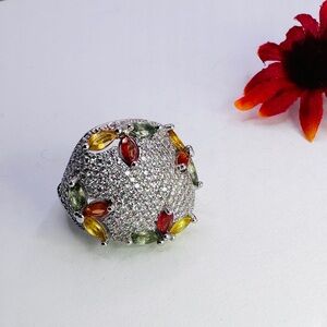 Multiple Color Genuine Sapphire Ring Fine Jewelry Collection. Size 7